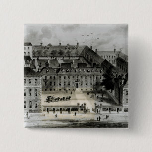 South Front of Leicester House, c.1720 2 Inch Square Button