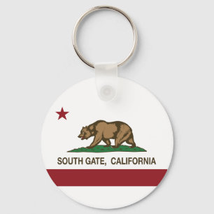 South Gate California Republic Flag Keychain