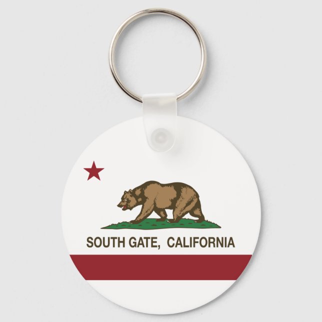 South Gate California Republic Flag Keychain (Front)