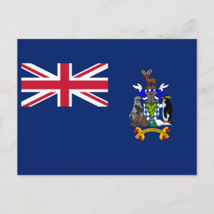 South Georgia and the South Sandwich Islands Flag Postcard