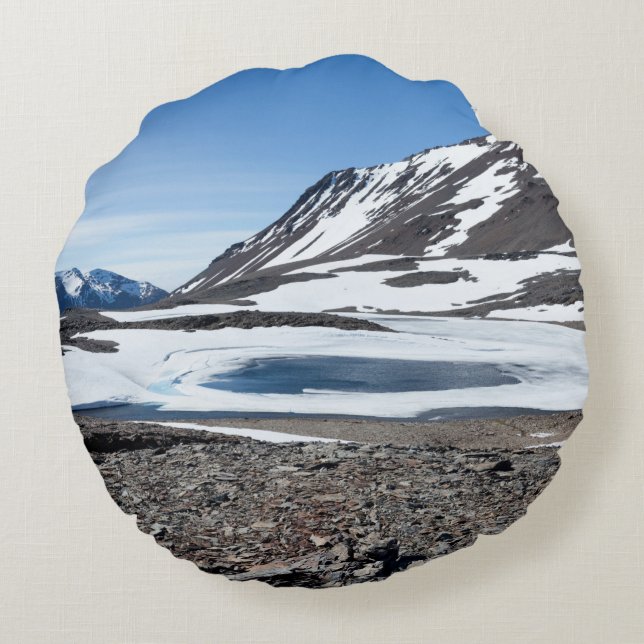 South Georgia Landscape Round Pillow (Back)
