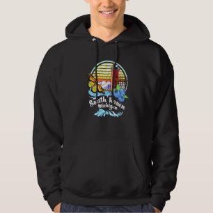 South Haven Mi Lighthouse Monarch Butterfly Beach Hoodie