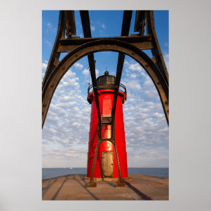 South Haven, Michigan Lighthouse and Catwalk Print