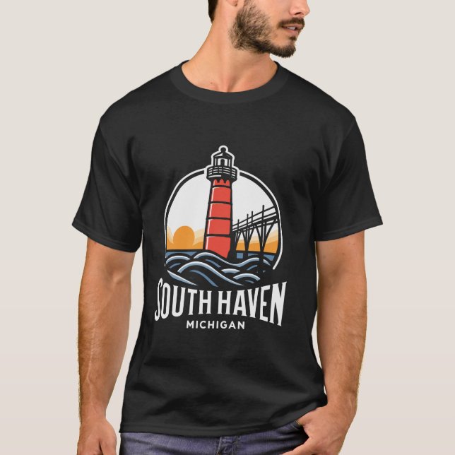 South Haven Michigan South Haven Lighthouse South  T-Shirt (Front)