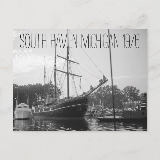 South Haven Michigan Tall Ship 1976 Postcard (Front)