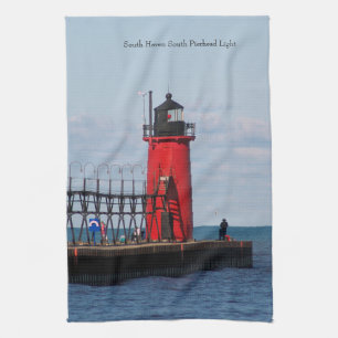 South Haven South Pierhead Light kitchen towel