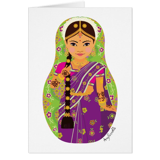 South Indian Bride Matryoshka Card (Front)