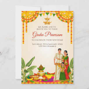 South Indian Housewarming invite Digital
