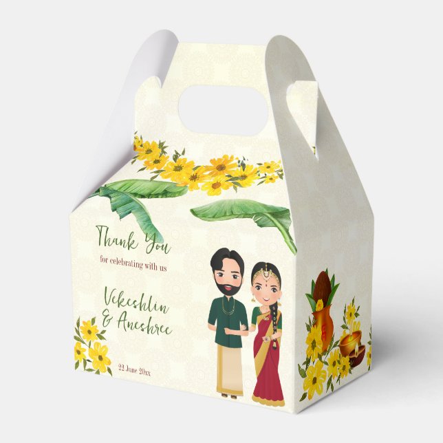 South Indian Tamil Telugu wedding custom Favor Box (Back Side)