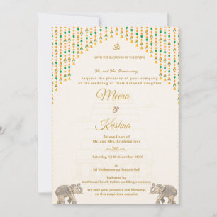South Indian Temple Wedding Invitation Suite