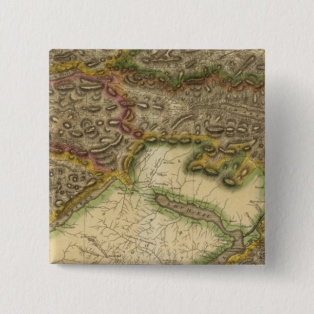 South Inverness Shire 2 Inch Square Button (Front)