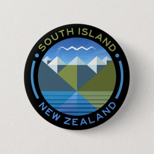 SOUTH ISLAND NEW ZEALAND 2 INCH ROUND BUTTON