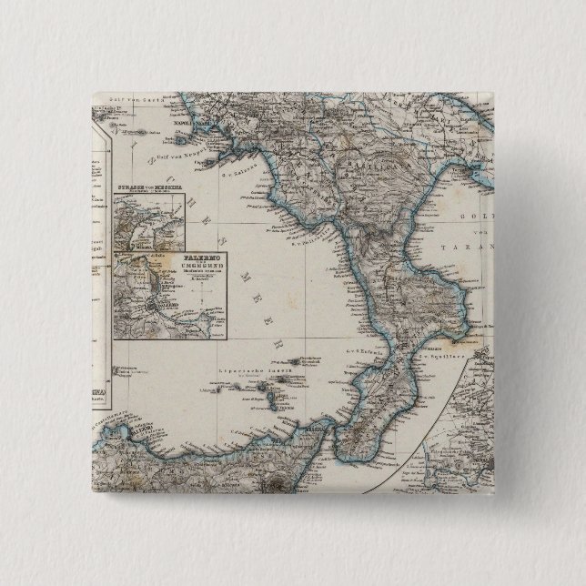 South Italy 2 Inch Square Button (Front)