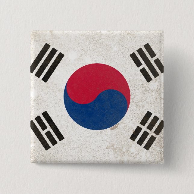 South Korea 2 Inch Square Button (Front)