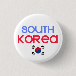 South Korea and a (south korean flag) 1 Inch Round Button