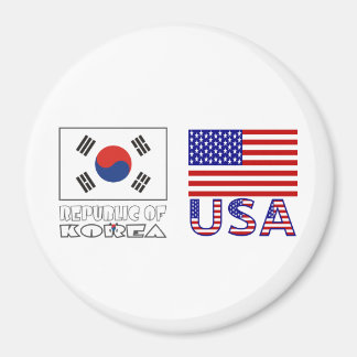 South Korea and USA Flags Magnet