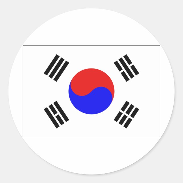 South Korea Classic Round Sticker (Front)