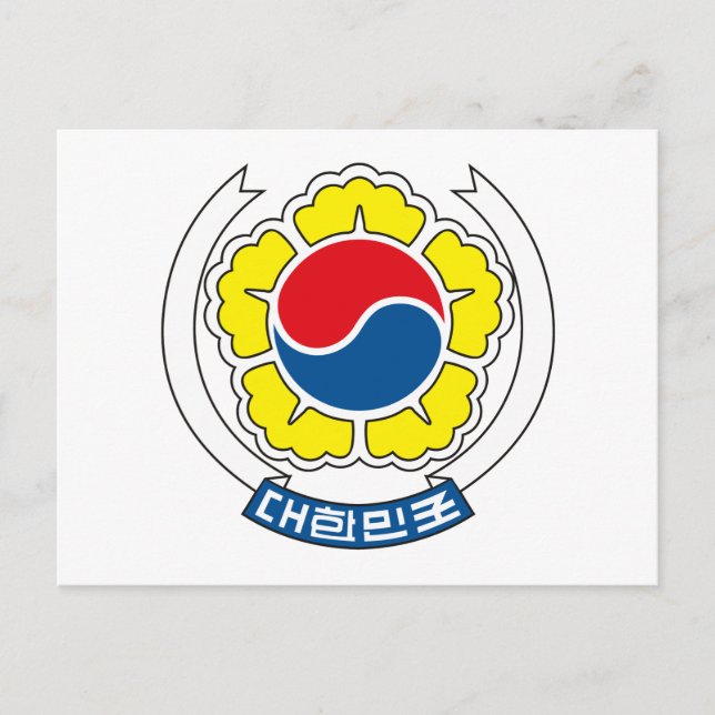 South Korea Coat of Arms Postcard (Front)