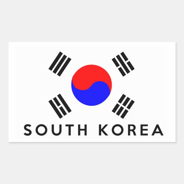 south korea country flag symbol name text sticker (Front)