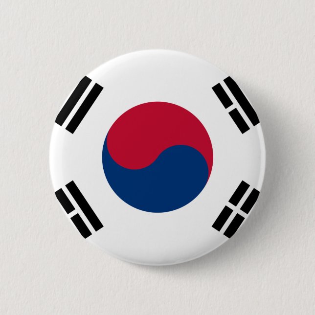 South Korea Flag 2 Inch Round Button (Front)