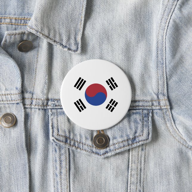 South Korea flag 3 Inch Round Button (In Situ)