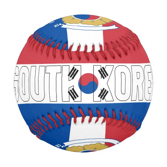 South Korea Flag and Coat of Arms Patriotic Baseball (Front)