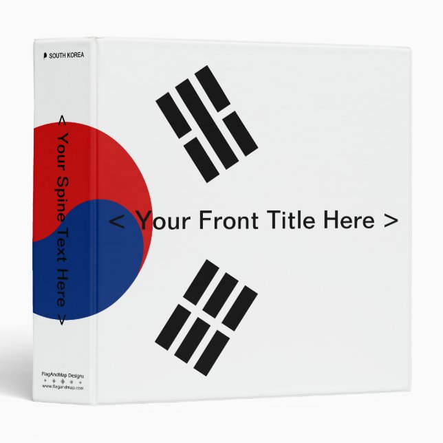 South Korea Flag Binder (Front/Spine)