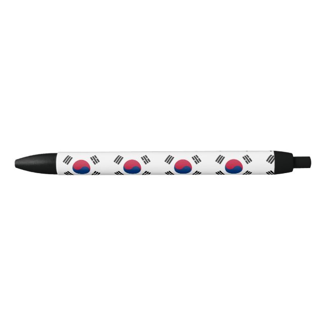 South Korea flag Black Ink Pen (Front)