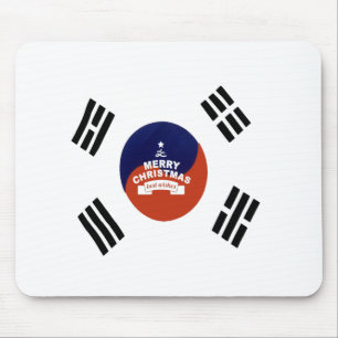 South Korea Flag Christmas: Merry Christmas Wishes Mouse Pad