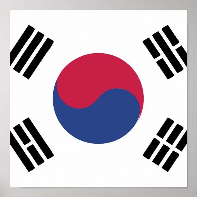South Korea Flag Emblem Poster (Front)
