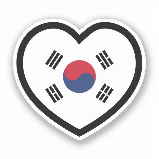 South Korea Flag Heart (Front)