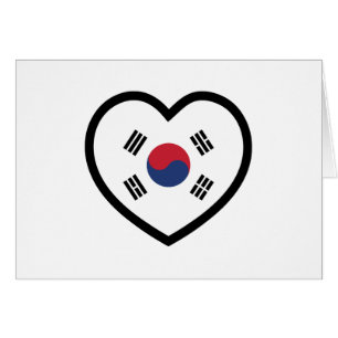 South Korea Flag Heart Card