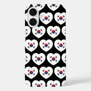 South Korea Flag Heart iPhone 16 Case