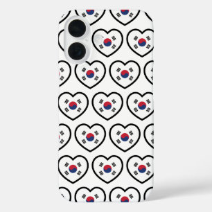 South Korea Flag Heart iPhone 16 Case