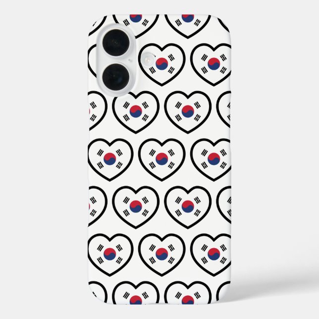 South Korea Flag Heart Case-Mate iPhone Case (Back)