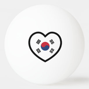 South Korea Flag Heart Ping Pong Ball