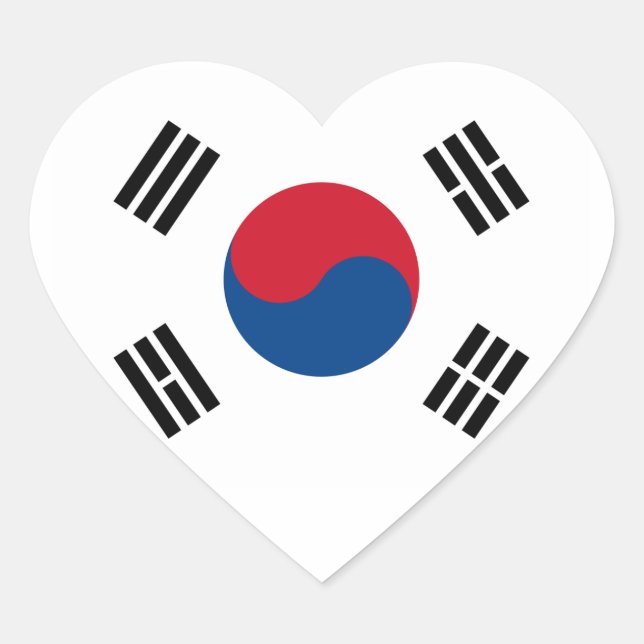 South Korea Flag Heart Sticker (Front)