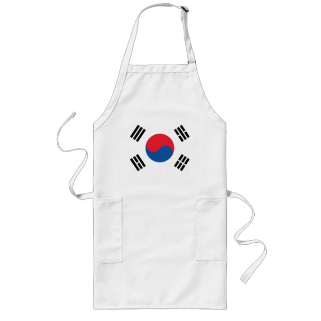 South Korea Flag Long Apron (Front)