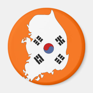 South Korea flag map Magnet