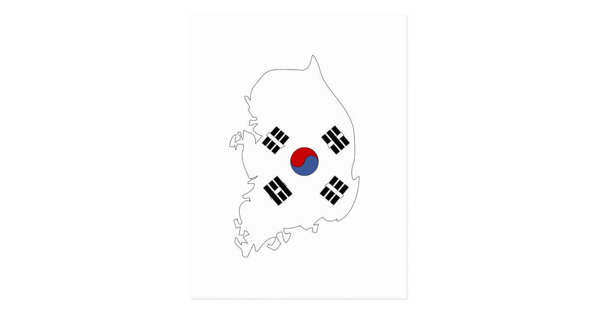 South Korea flag map Postcard | Zazzle.ca