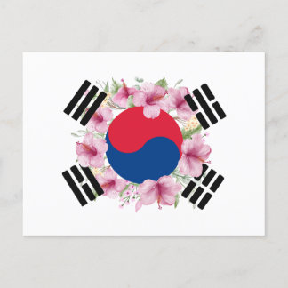 South Korea Flag Mugunghwa Postcard