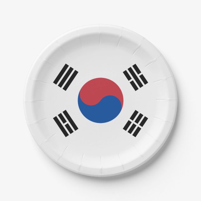 South Korea Flag Paper Plate (Front)