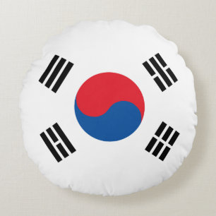 South Korea Flag Round Pillow