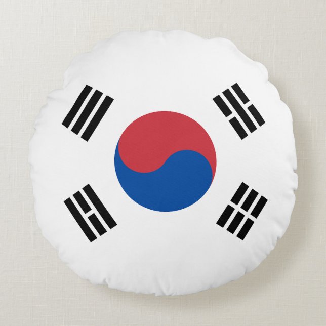 South Korea Flag Round Pillow (Front)