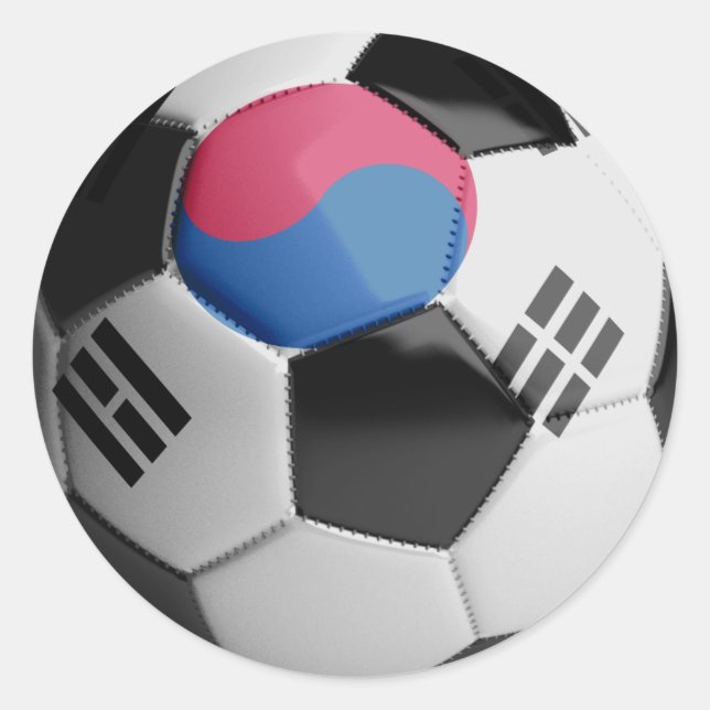South Korea flag Soccer Ball Classic Round Sticker (Front)