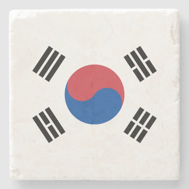 South Korea Flag Stone Coaster (Front)