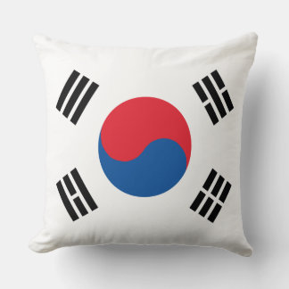 South Korea Flag Throw Pillow