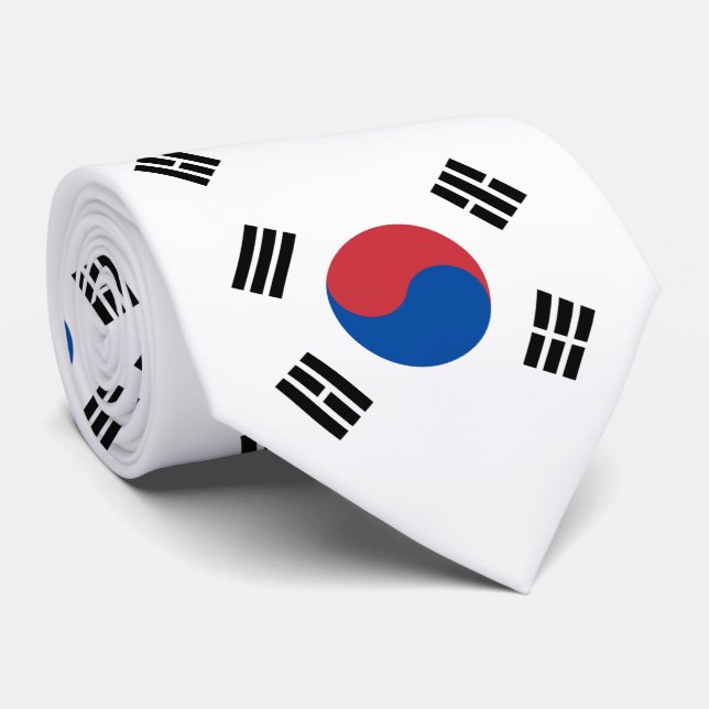 South Korea Flag Tie (Rolled)