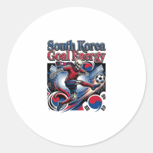South Korea Goal Energy Skeleton Striker Nations B Classic Round Sticker
