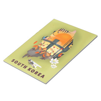 South Korea illustrated map poster Notepad